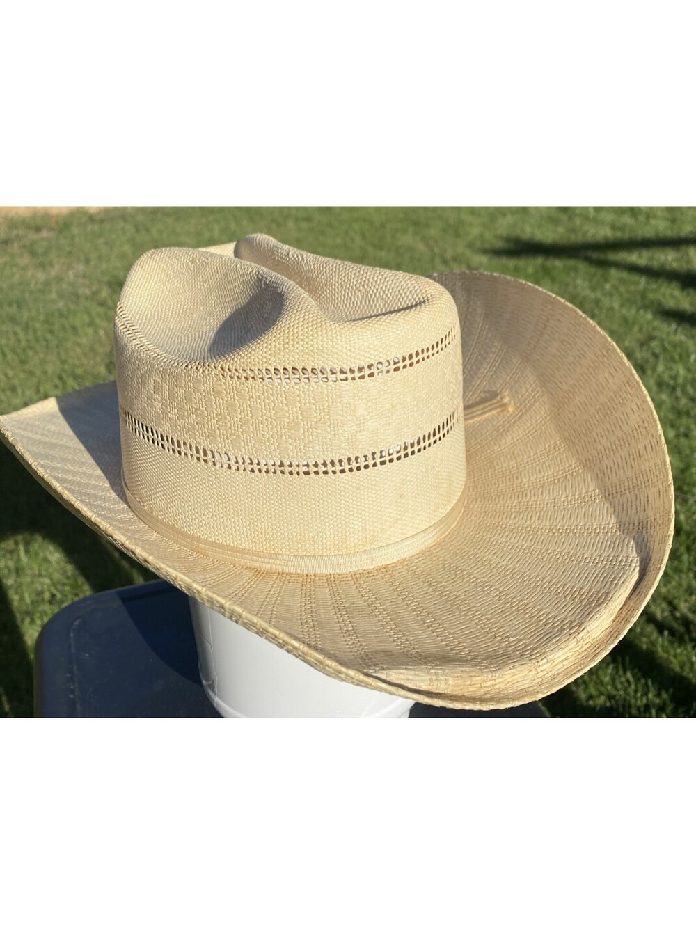 Vintage 1970s Eddy Bros Ranch Hats California Straw Cowboy Hat Size 6 7/8 Vtg